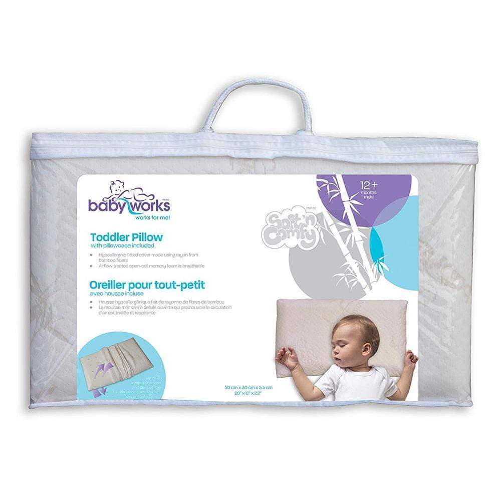 Babyworks - Toddler Pillow With Bamboo Pillowcase (Removable) - White