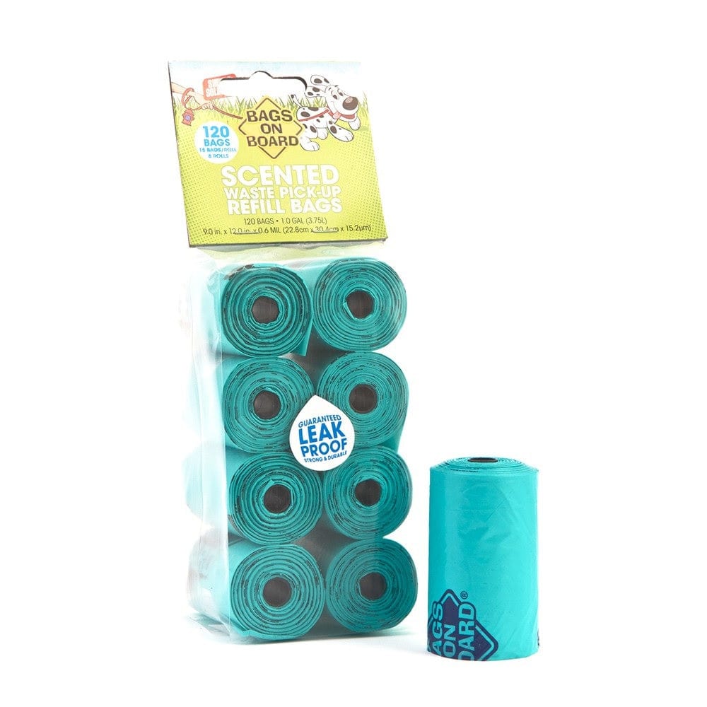 Bags On Board Pet Supplies BOB Refill Bags Scented Green Roll 120 bags