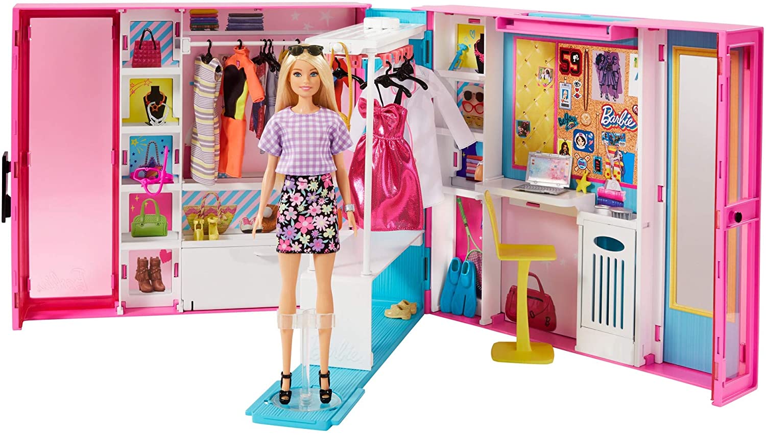 Barbie Toys Barbie Dream Closet with Blonde Barbie Doll & 25+ Pieces