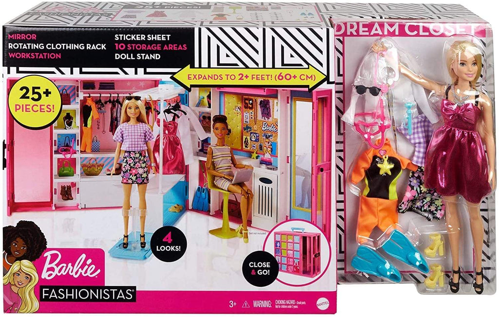 Barbie Toys Barbie Dream Closet with Blonde Barbie Doll & 25+ Pieces