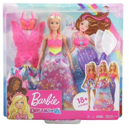 Barbie Toys Barbie Dreamtopia Dress Up Doll Gift Set Blonde with 3 Fashions