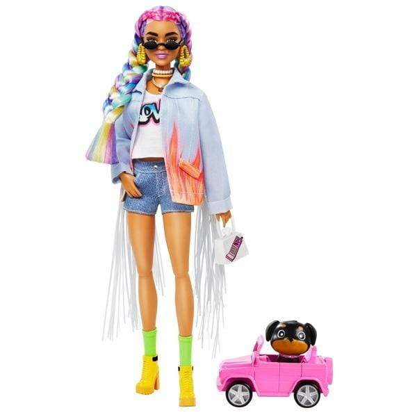 Barbie Toys Barbie Extra Doll with Long-Fringe Denim Jacket