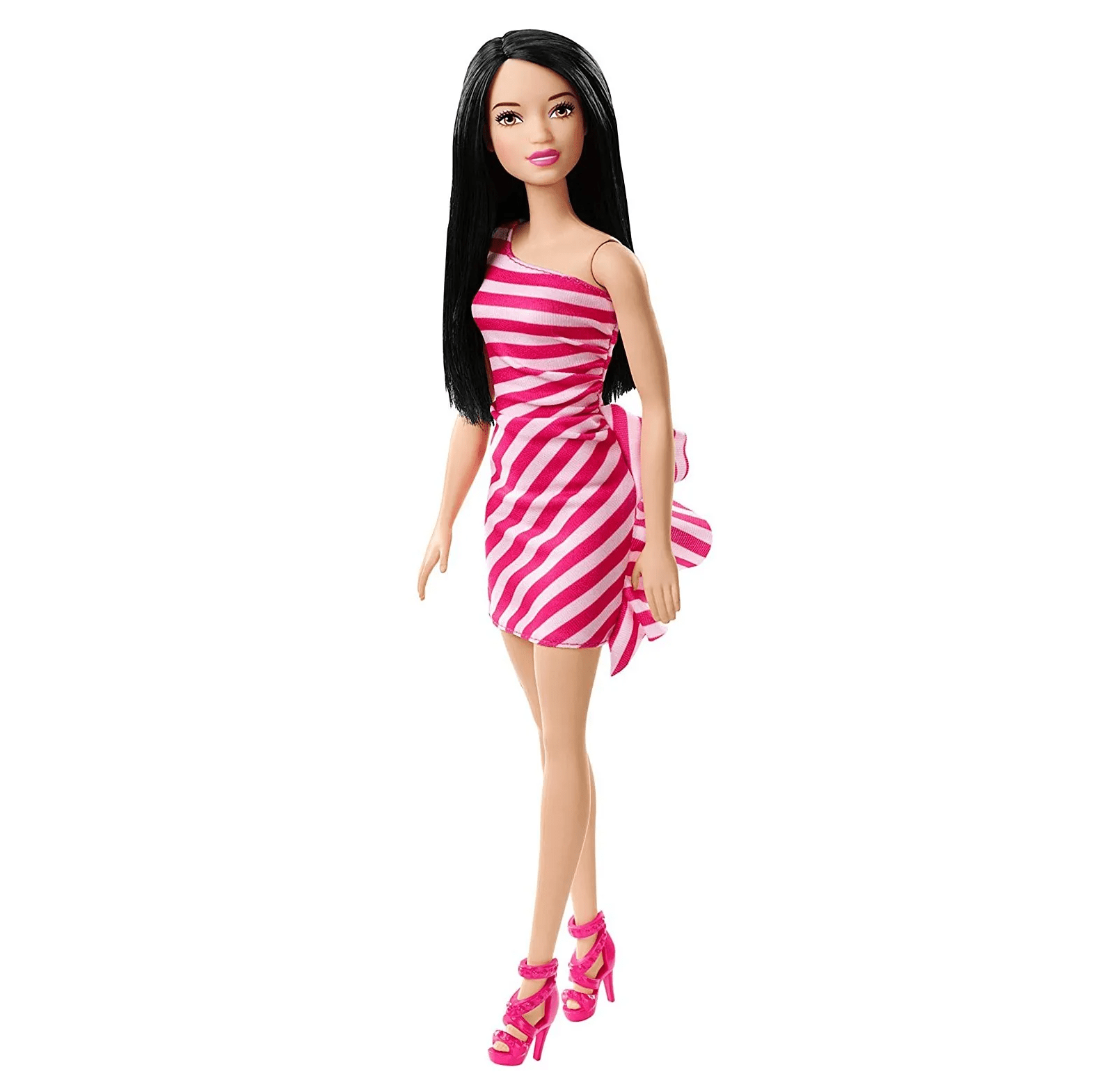 Barbie Toys Barbie Glitz Doll Pink Stripe Ruffle Dress