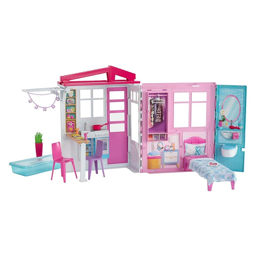 Barbie Toys Barbie - Portable Dollhouse - Furnished