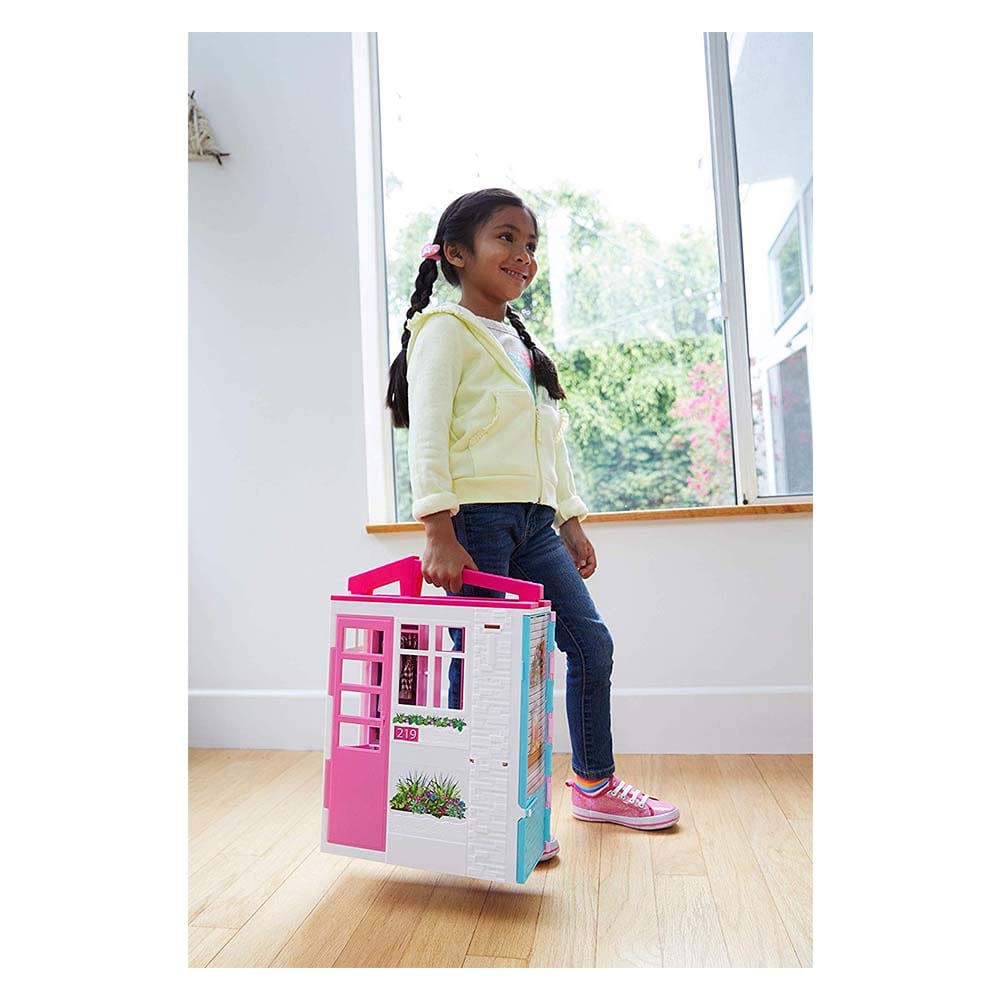 Barbie Toys Barbie - Portable Dollhouse - Furnished