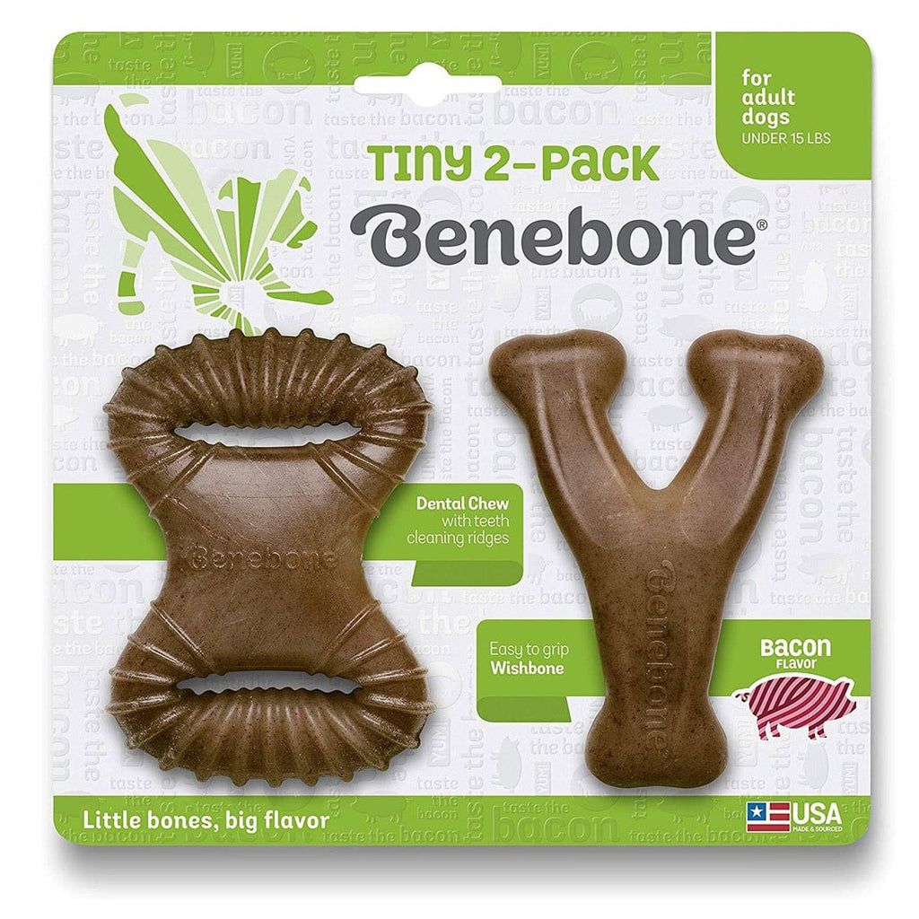 Benebone Pet Supplies Benebone 2-Pack Dental Chew/Wishbone Bacon - Tiny