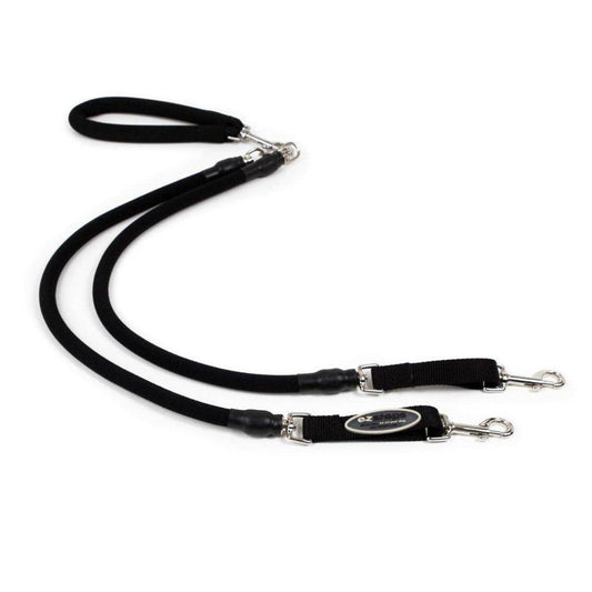 Bergan Pet Supplies Bergan EZ Step Stretch Dual Leash Medium, Black