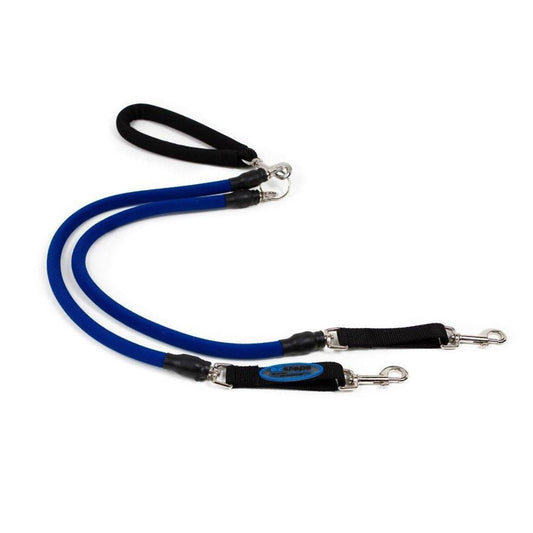 Bergan Pet Supplies Bergan EZ Step Stretch Dual Leash Medium, Blue