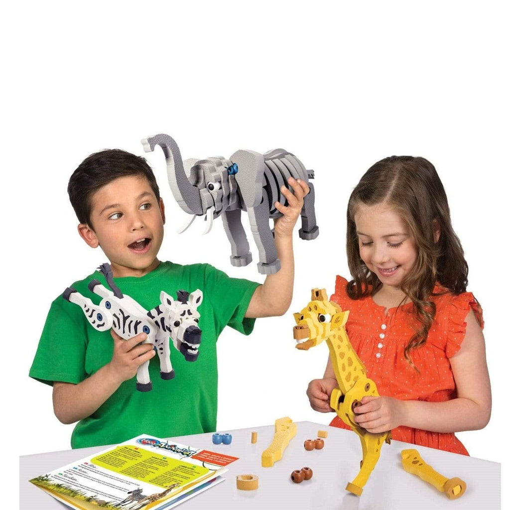 Bloco Toys Bloco Giraffe, Zebra & Elephant