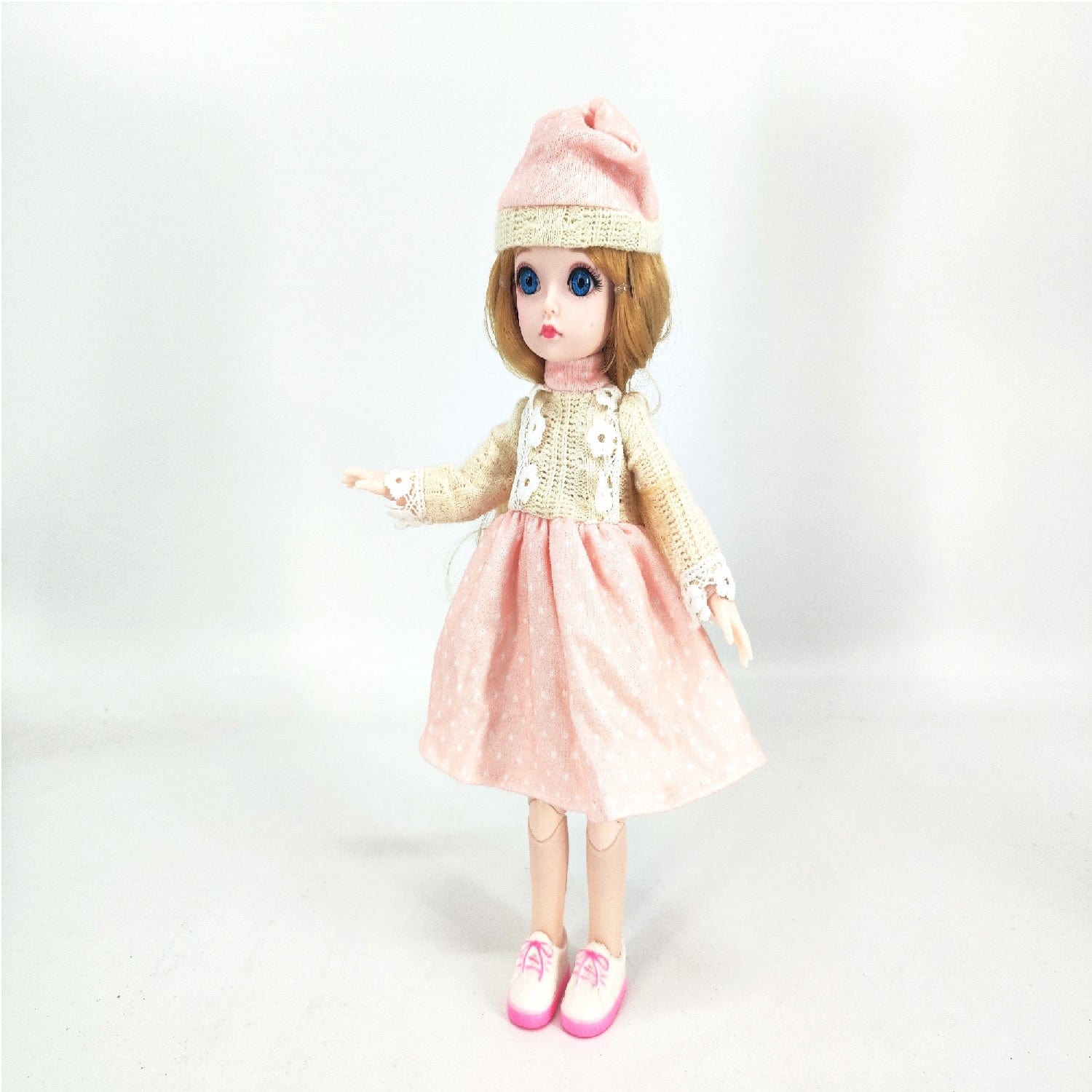 Bonnie Toys I'm Bonnie 12" Deluxe Fashion Doll, Peach & Beige Baloon Dress