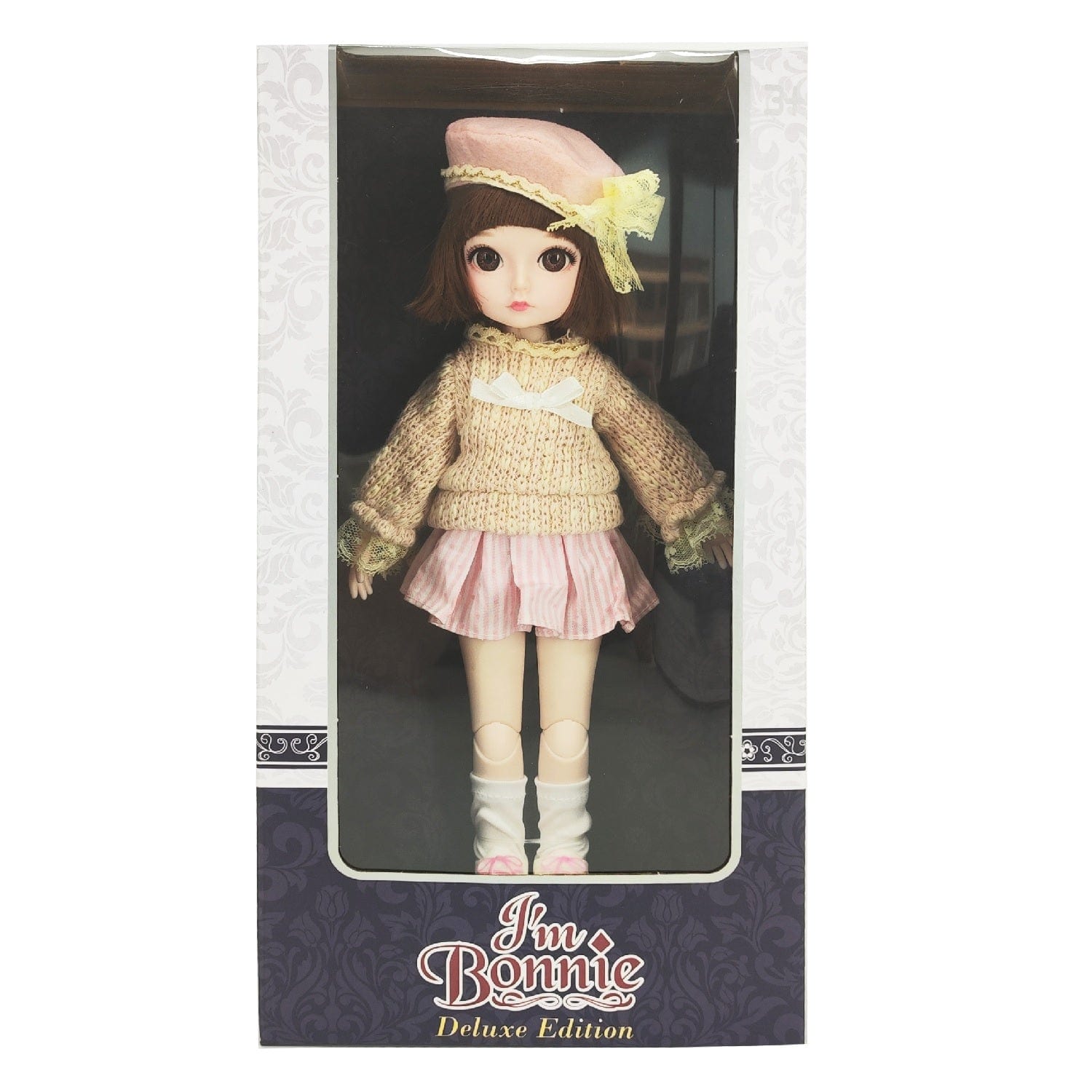 Bonnie Toys I'm Bonnie 12" Fashion Doll, Beige Sweater & Stripe Pink Skirt