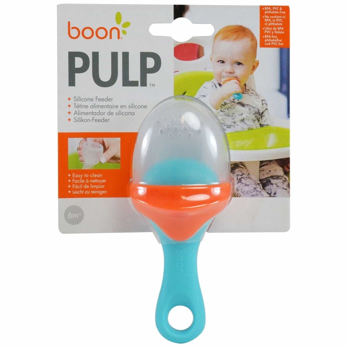 Boon Babies Boon - Pulp Silicone Feeder - Orange/Blue