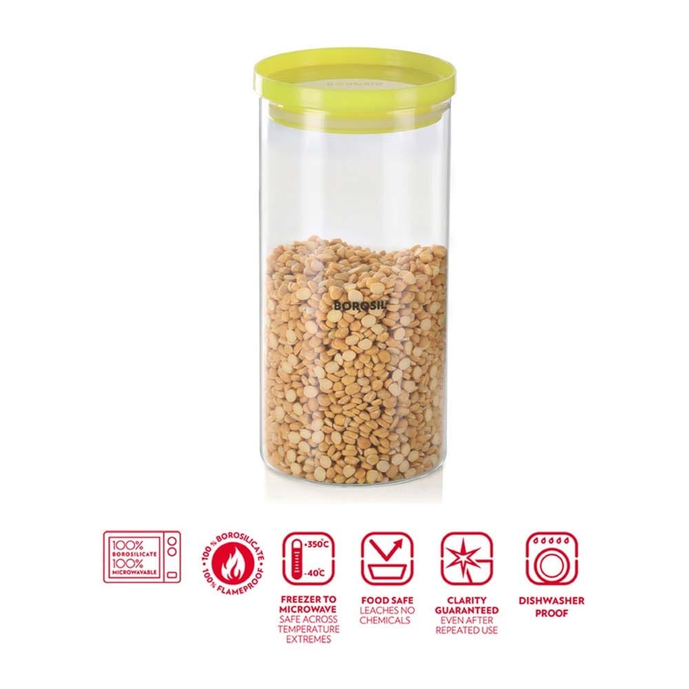 Borosil Home & Kitchen Borosil Stack & Store With Plastic Lid