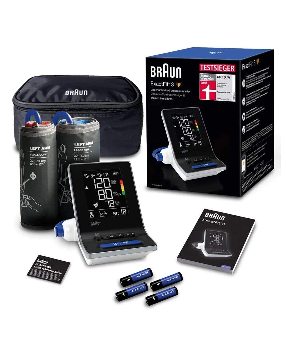 Braun Appliances Braun BUA6150 ExactFit 3 Upper Arm Blood Pressure Monitor for Home Use with 2 Cuff Sizes - Black
