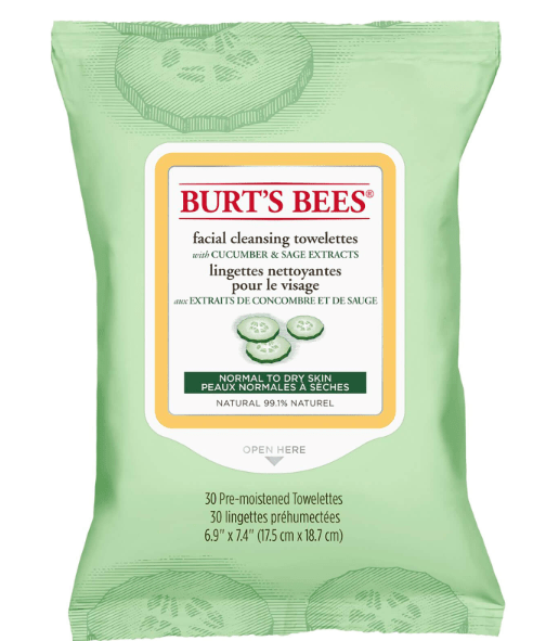 Burt's Bees Facial Cleansing Towelettes - Cucumber and Sage (30 Count)