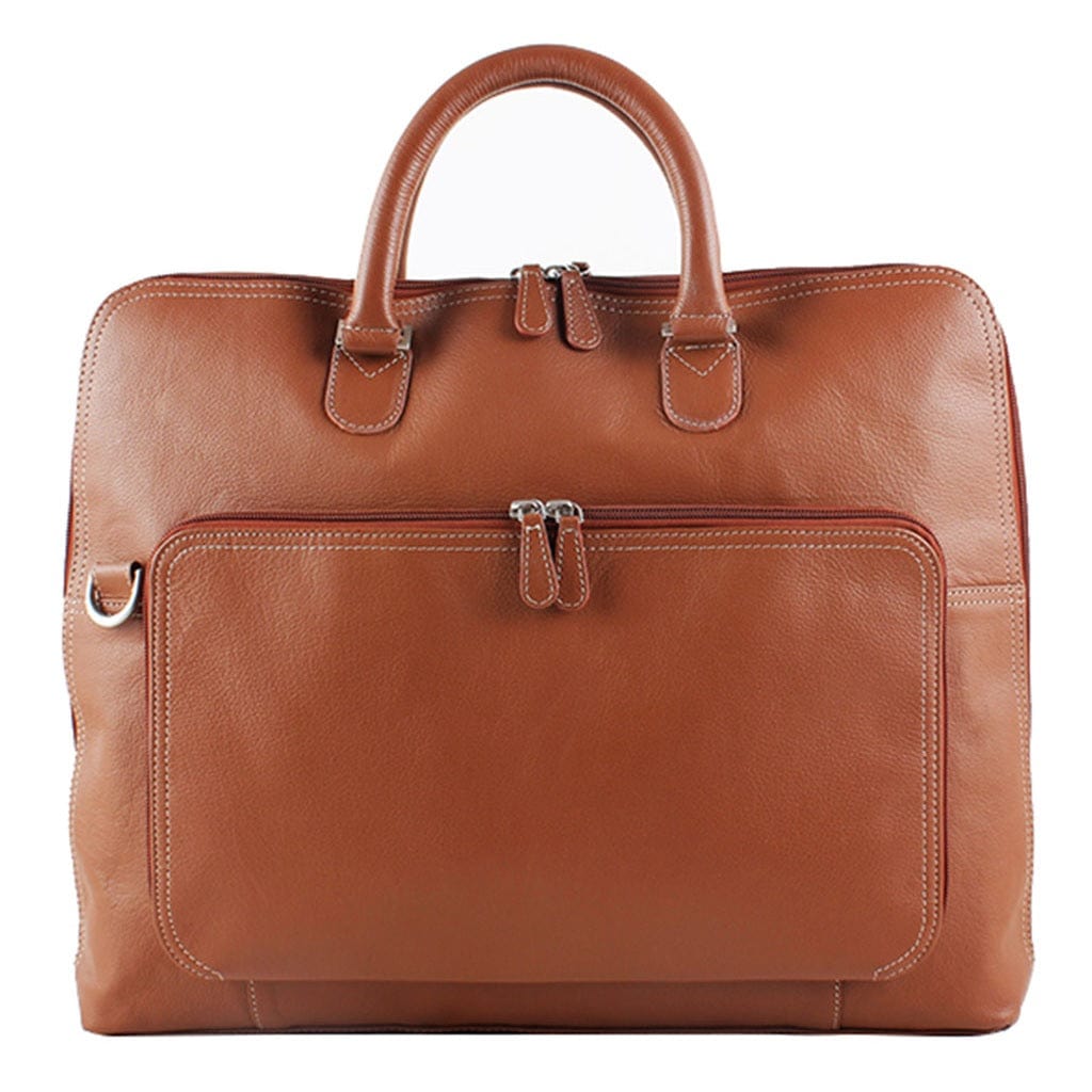Byond Bags and Luggages Byond Premium Leather Ladies Expander Laptop Bag Model - Kibitzer (Tan)