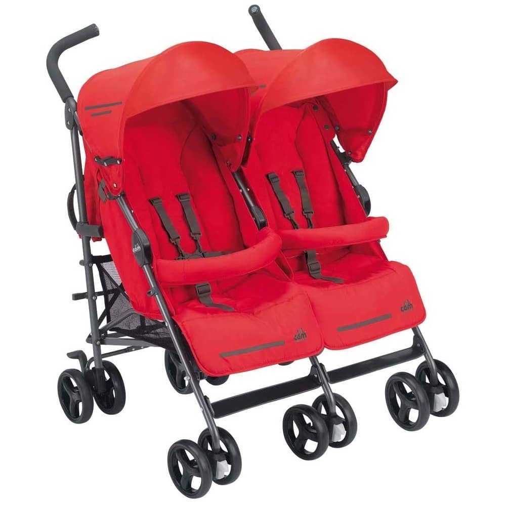 Cam Babies Cam Twin Flip Double Stroller Red