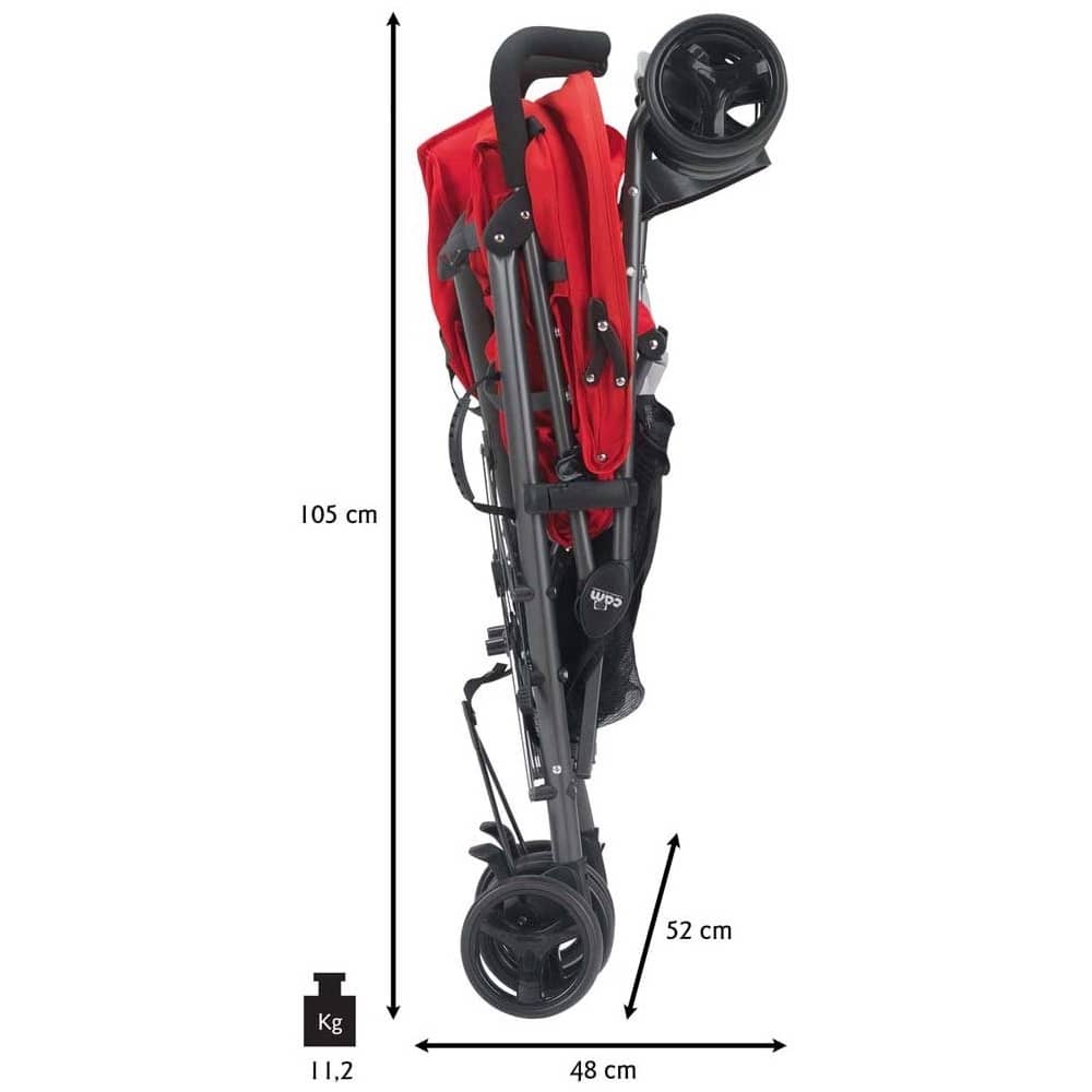 Cam Babies Cam Twin Flip Double Stroller Red