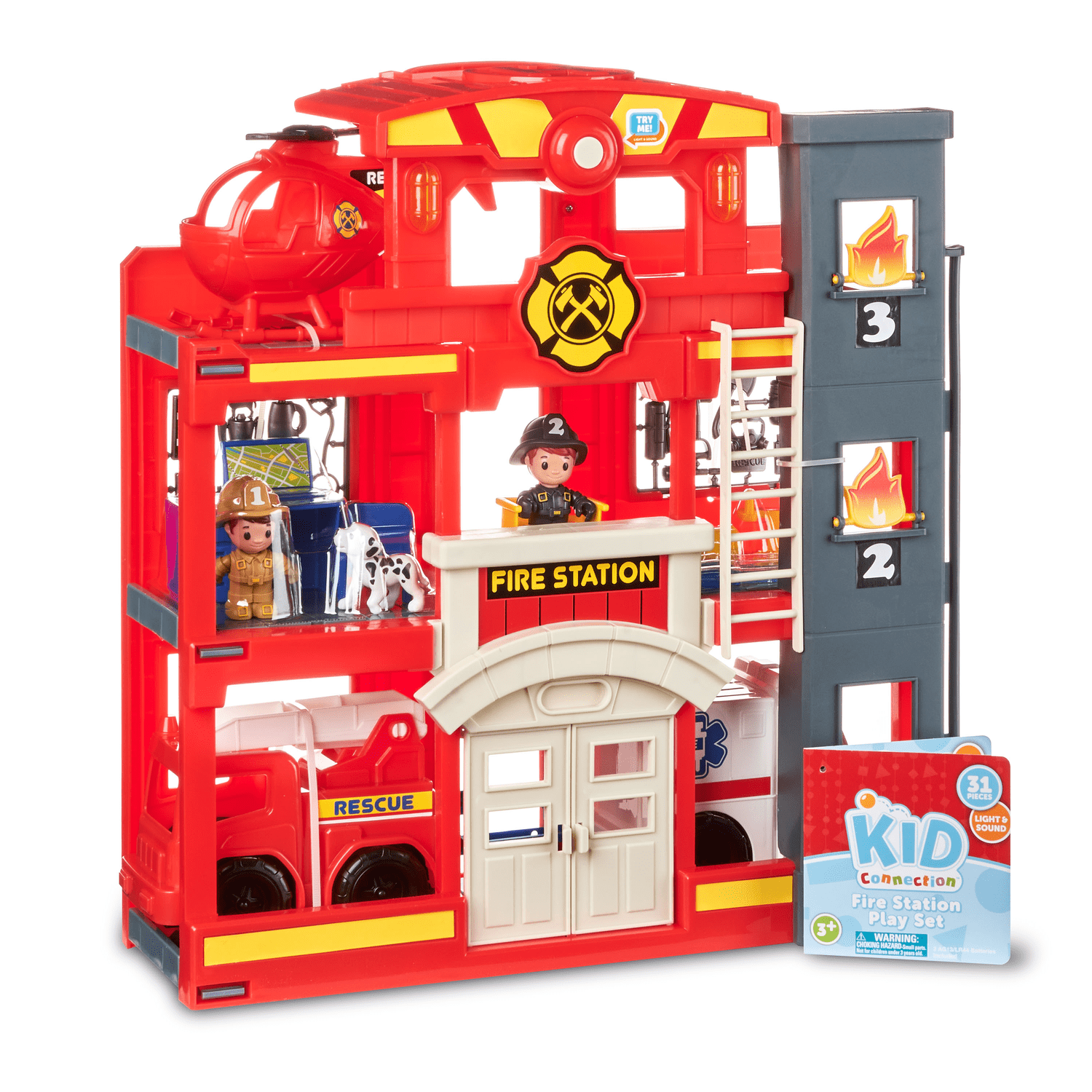 Chapmei Toys Chapmei Tiny Kiddom L&amp;S Rescue Mission Fire station Playset