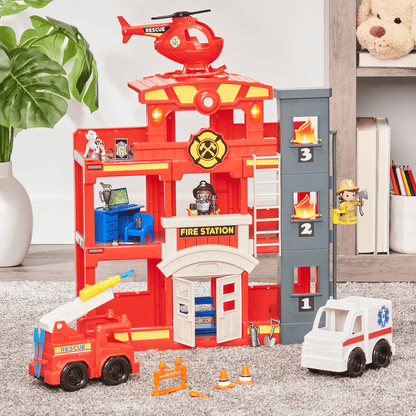 Chapmei Toys Chapmei Tiny Kiddom L&amp;S Rescue Mission Fire station Playset