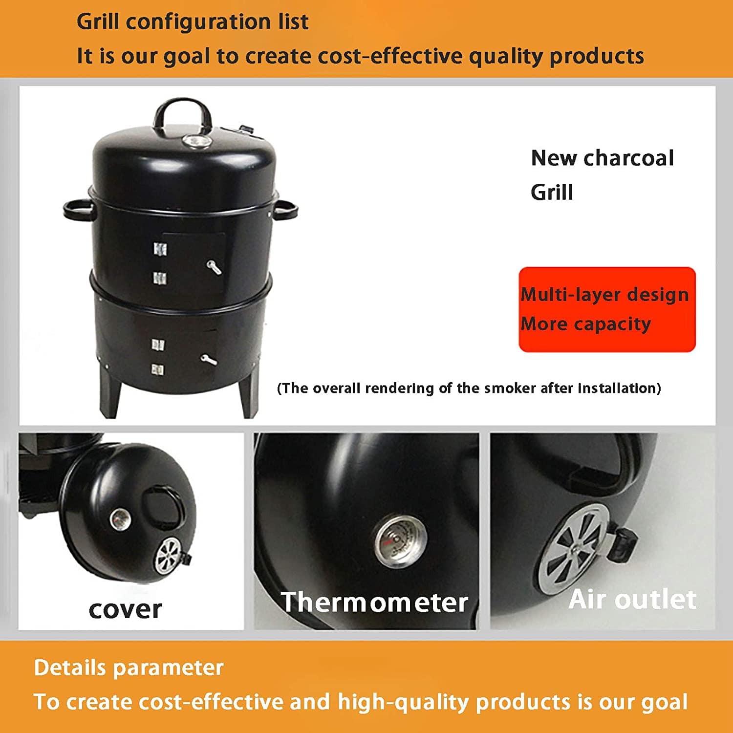 Char-Broil Outdoor Charbroil Barrel Charcoal Grill