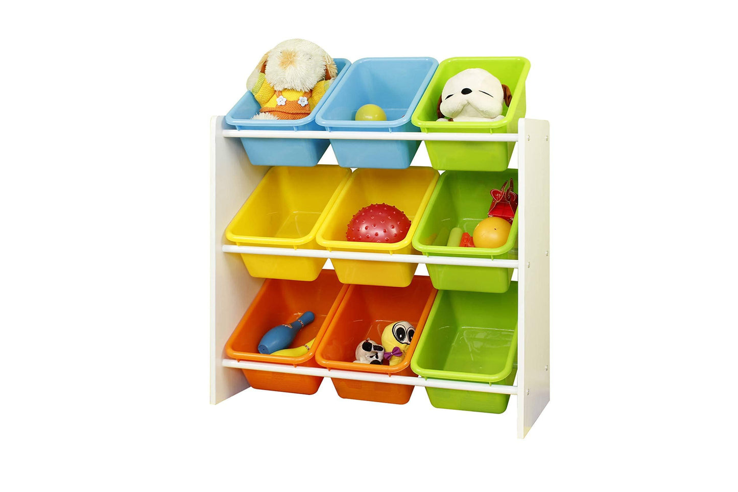 Class Home & Kitchen Class Kids' Toy Storage Organizer with 9 Plastic  Bright Color Bins, Small