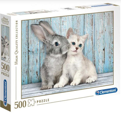 Clementoni Toys Clementoni - adult puzzle best friends cat & bunny 500pcs