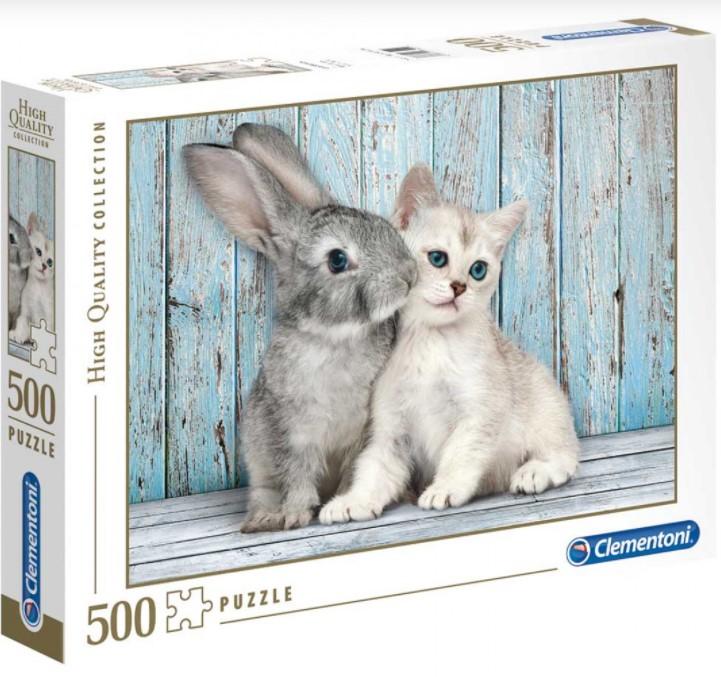 Clementoni Toys Clementoni - adult puzzle best friends cat & bunny 500pcs