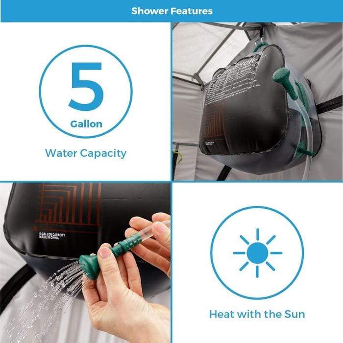 Core Equipment Outdoor CORE EQUIPMENT 2 Room Instant Shower/Utility Shelter | H2O Block Technology | 68D Polyester