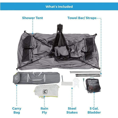 Core Equipment Outdoor CORE EQUIPMENT 2 Room Instant Shower/Utility Shelter | H2O Block Technology | 68D Polyester