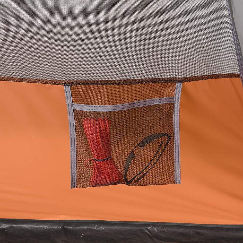 Core Equipment Outdoor CORE EQUIPMENT 4 Person Dome Tent - Grey/Orange | 4 Person Capacity | Durable 68D Polyester