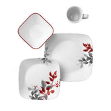 Corelle Home & Kitchen Corelle Kyoto Leaves 16 Pcs Square Dinner Set (1101078 - 4114570)