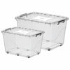Cosmoplast Home & Kitchen Cosmoplast Plastic Storage Box With Wheels Bundle