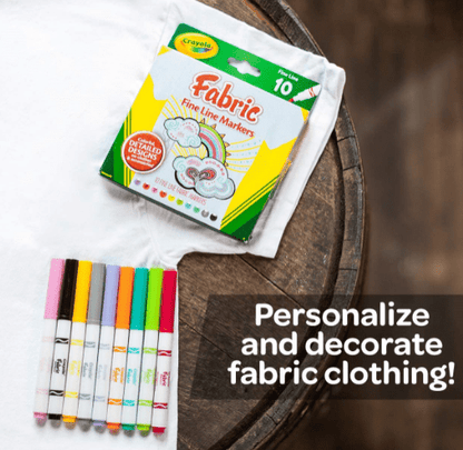 Crayola - 10 ct. Fine Line Fabric Markers