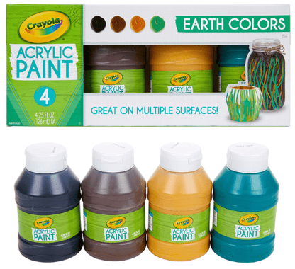 Crayola - 4 ct. 4 oz. Multi-Surface Acrylic Earth Colors