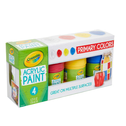 Crayola School Crayola - 4 ct. 4 oz. Multi-Surface Acrylic Primary Colors
