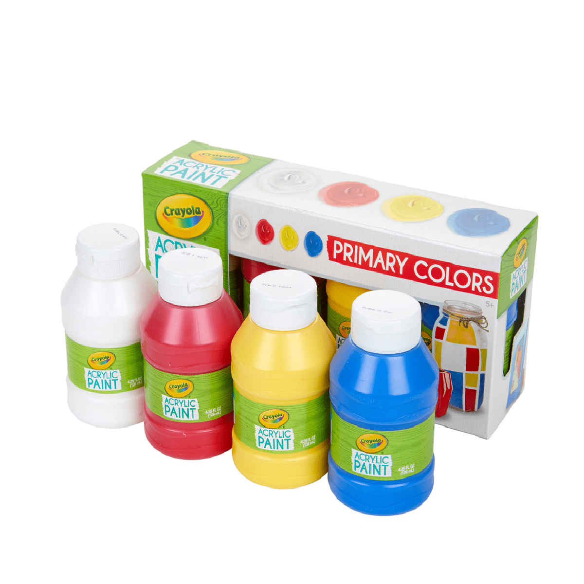 Crayola School Crayola - 4 ct. 4 oz. Multi-Surface Acrylic Primary Colors