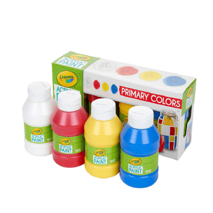 Crayola School Crayola - 4 ct. 4 oz. Multi-Surface Acrylic Primary Colors