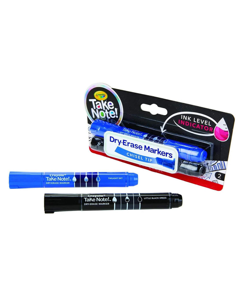 Crayola School Crayola Take Note Black and Blue Dry Erase Markers - 2 Pieces