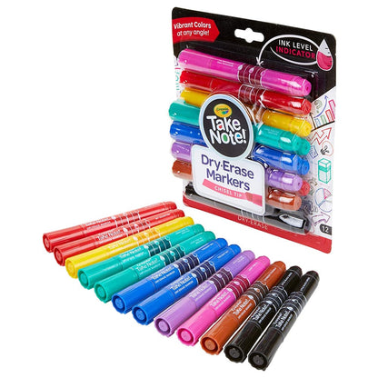 Crayola School Crayola Take Note Colored Dry Erase Markers Multi Color- 12 Pieces