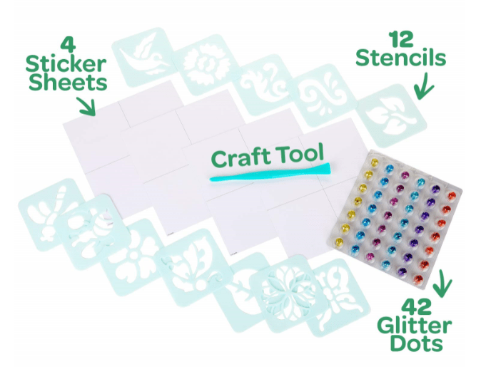 GLITTER DOTS,STICKER STENCILS