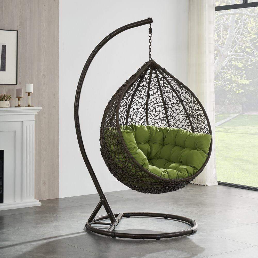 Danube Home & Kitchen Casa Loma Hanging Chair- Green