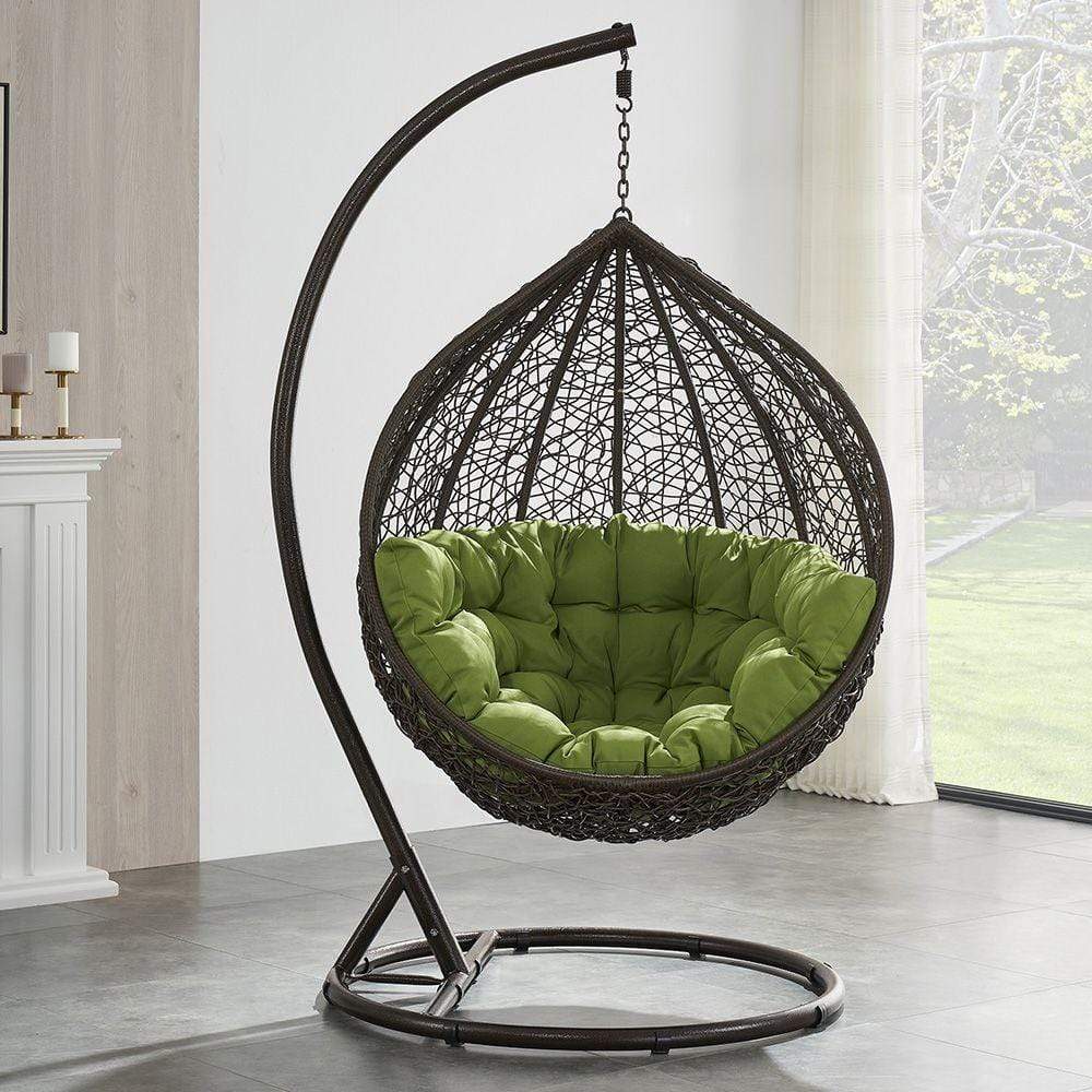 Danube Home & Kitchen Casa Loma Hanging Chair- Green