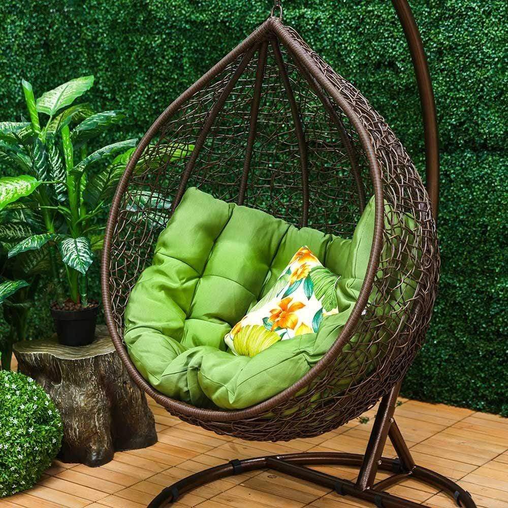 Danube Home & Kitchen Casa Loma Hanging Chair- Green