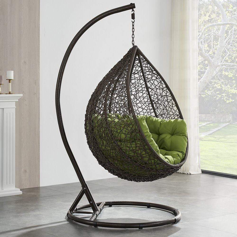 Danube Home & Kitchen Casa Loma Hanging Chair- Green