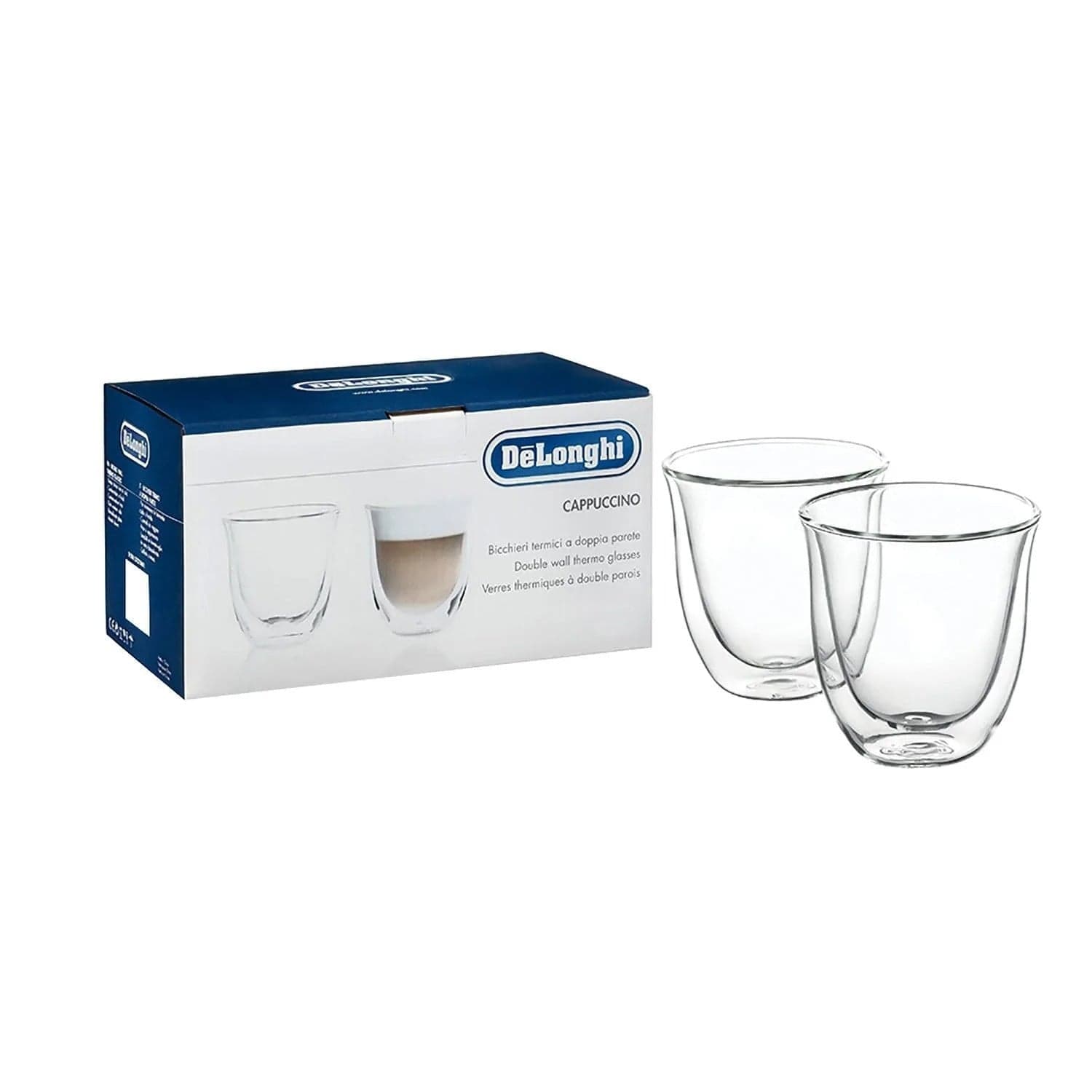 De'Longhi Appliances De'Longhi 2 Piece Cappuccino Glasses Clear - DLSC311
