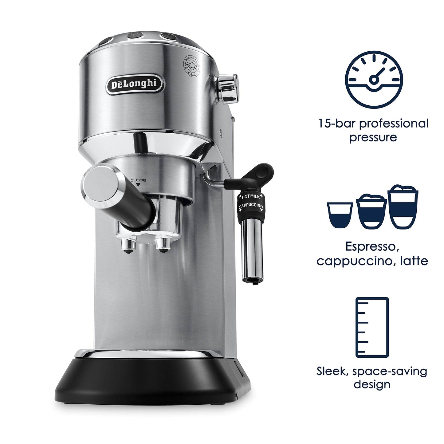 De'Longhi Appliances De'longhi Dedica Style Pump Espresso Office Machine Metallic EC685.M