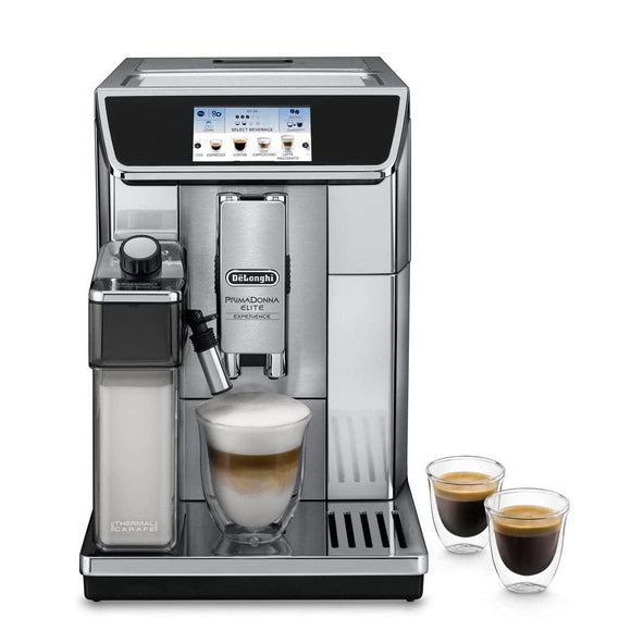 De'Longhi Appliances De'Longhi PrimaDonna Elite Fully Automatic Coffee Machine, Silver - Ecam650.85.MS