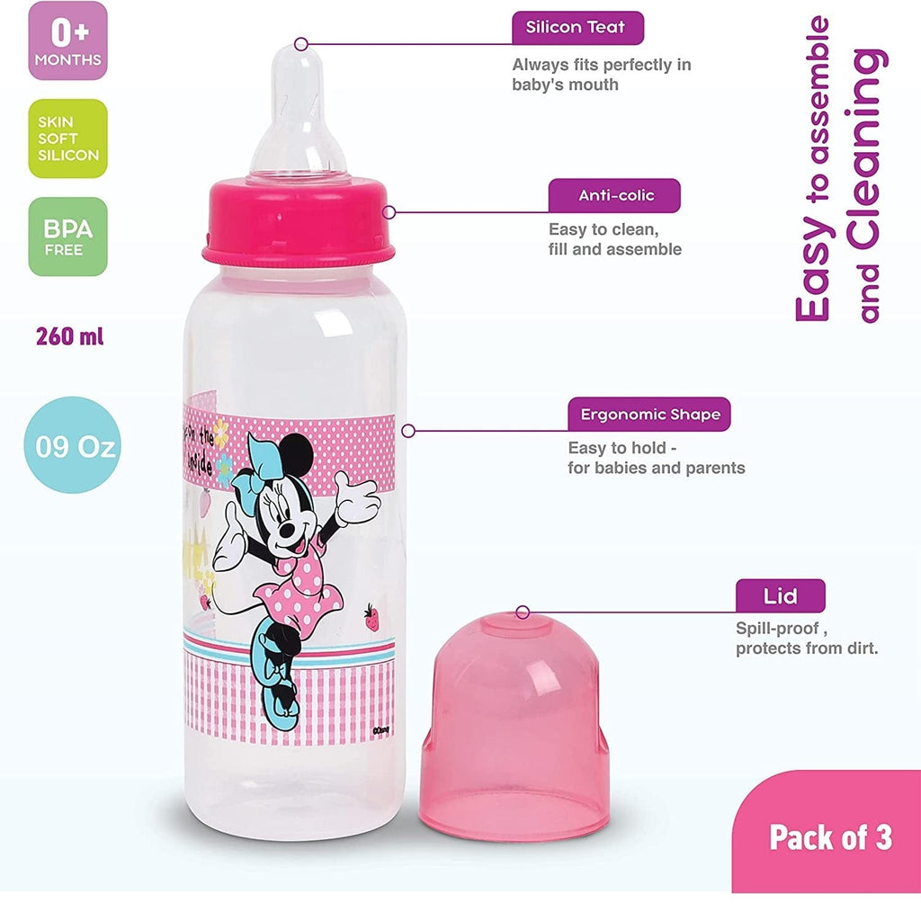 Disney Babies Disney - Minnie Mouse Feeding Bottle, Pack of 3