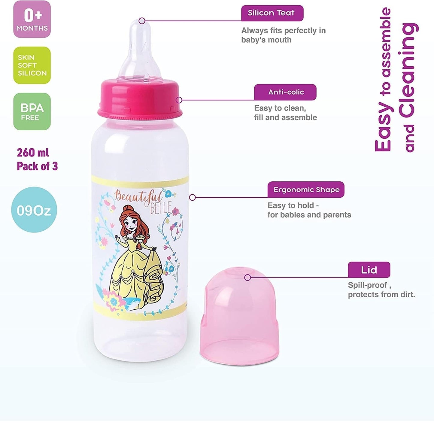 Disney Babies Disney - Princess Feeding Bottle, Pack of 3